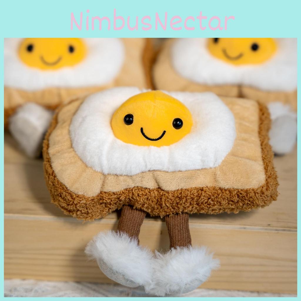 Cute Egg Fried Toast Cartoon Food Plush Toy Doll For Gifts And Decoration Room