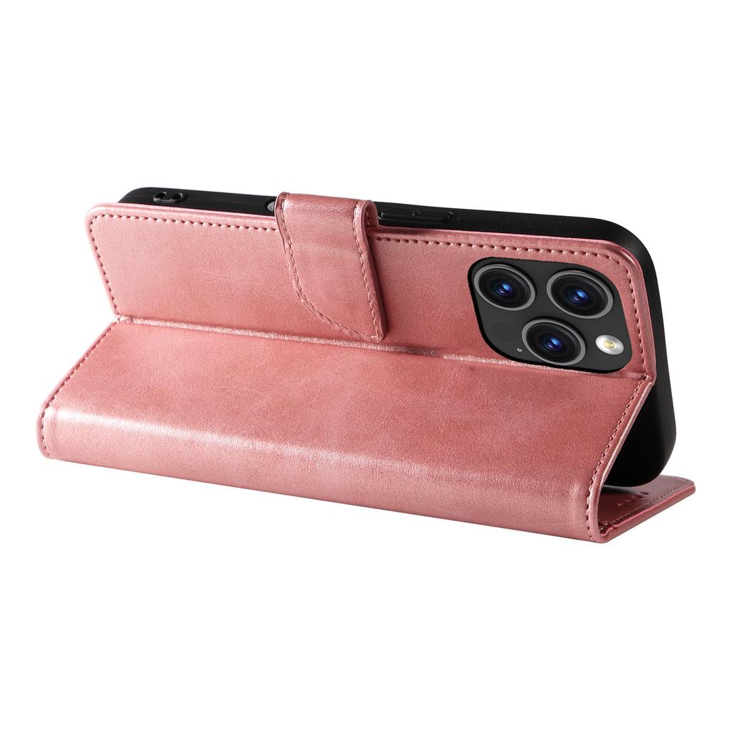For iPhone 16 Pro Case with 2Pcs Tempered Glass WANLONFENG WN Series Calf Texture Leather Phone Cover Big Cutouts