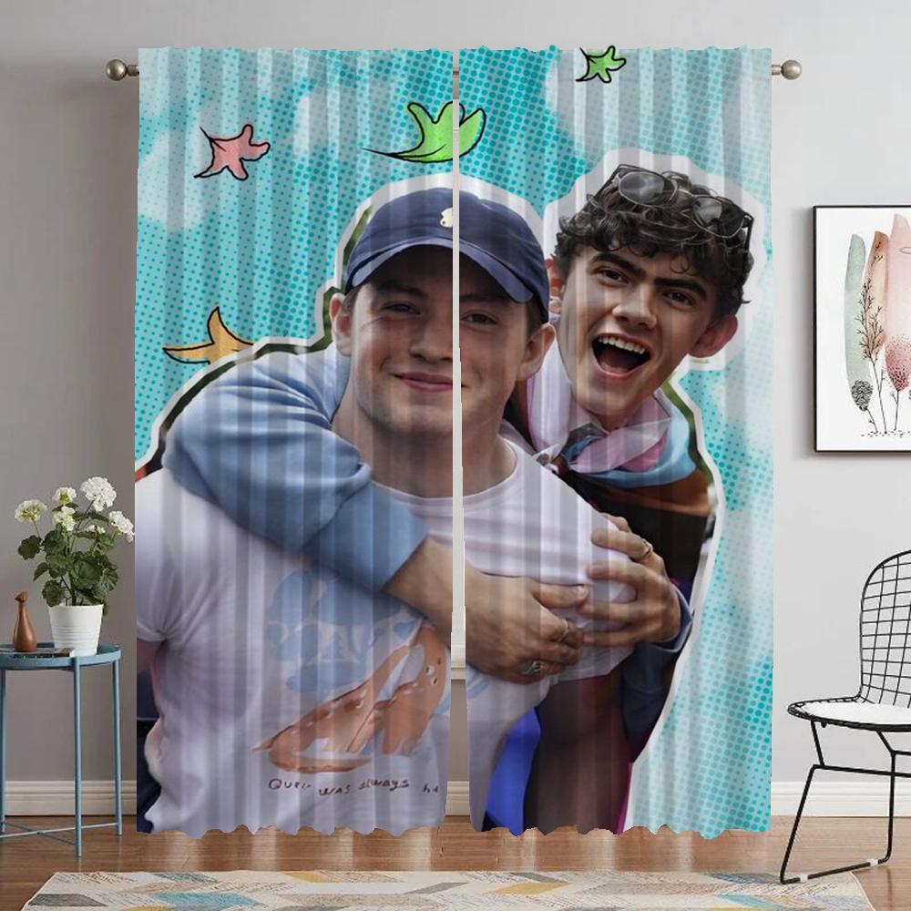 

Heartstopper Curtains Детская комната Оконная занавеска для комнаты 2 Панельные жалюзи Тюль для спальни Хэллоуин Украшение Разделение Гостиная W60xH90cmx2pcs-CL