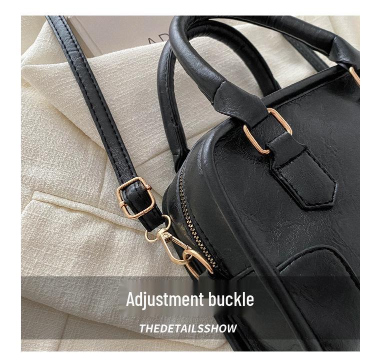 2024 Early Spring Solid Color Textured Square Handbag - Women's Versatile Shoulder & Crossbody Bag