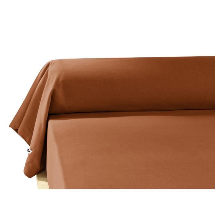 Taie Traversin - Candice - Tomette - 100% Flanelle de Coton - Diamètre 85 cm - Lavable à 40° C