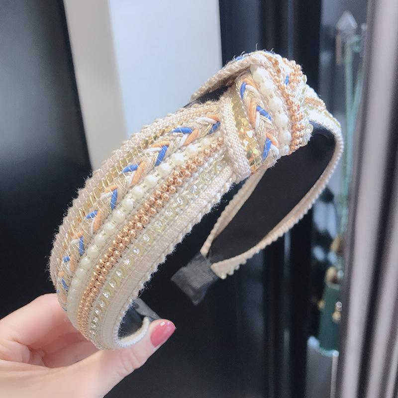 New Knotted Headbands for Women Headdress Girls Vintage Hair Bands Cloth Wide Hairband Soft Hair Hoop Hair Accessories Headwear