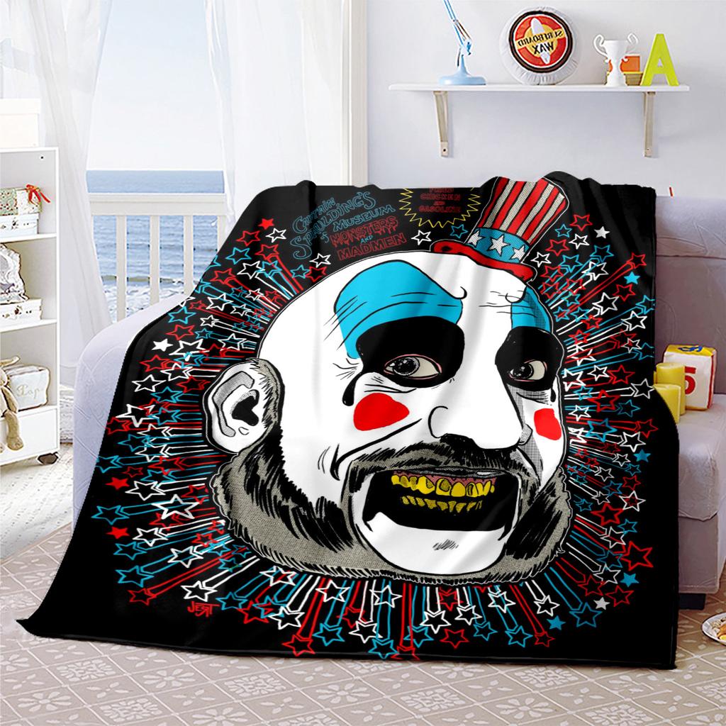 Captain Spauldings Museum Monsters Madmen Clown Blanket Perfect All Seasons Soft Comfortable Sofa Office Nap Travel Festive Gift