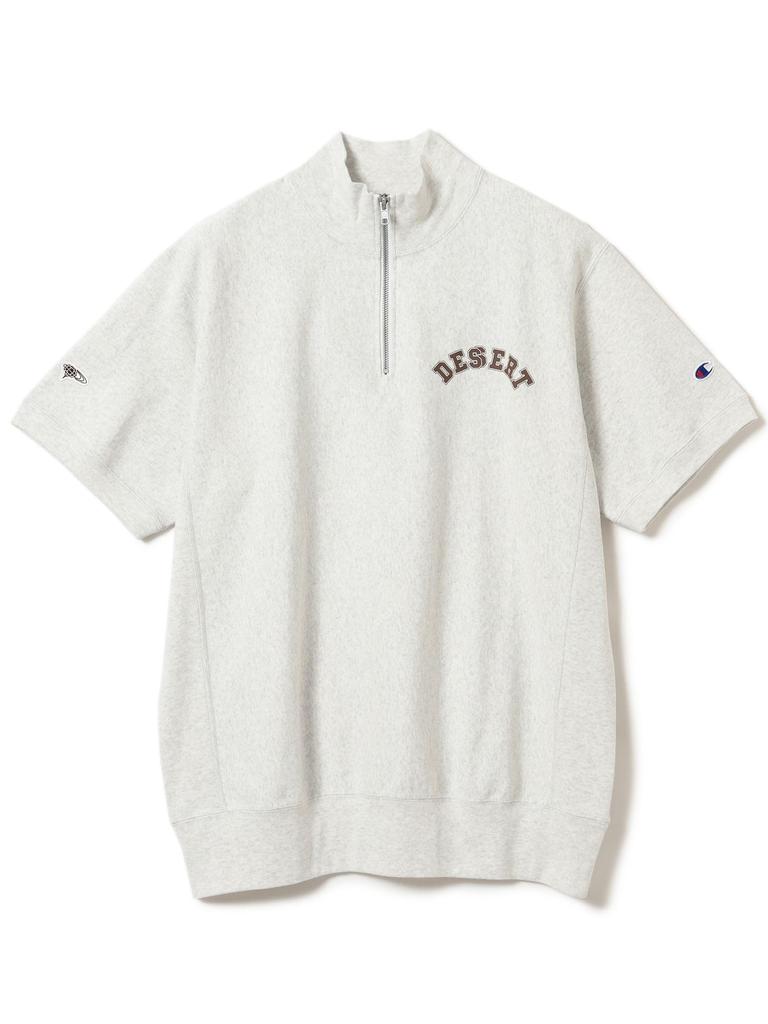 Beams Golf Men's S/S Sweatshirt (Special Order) Reverse Weave® Half-Zip Pullover, Oatmeal, Size L, 82030198411
