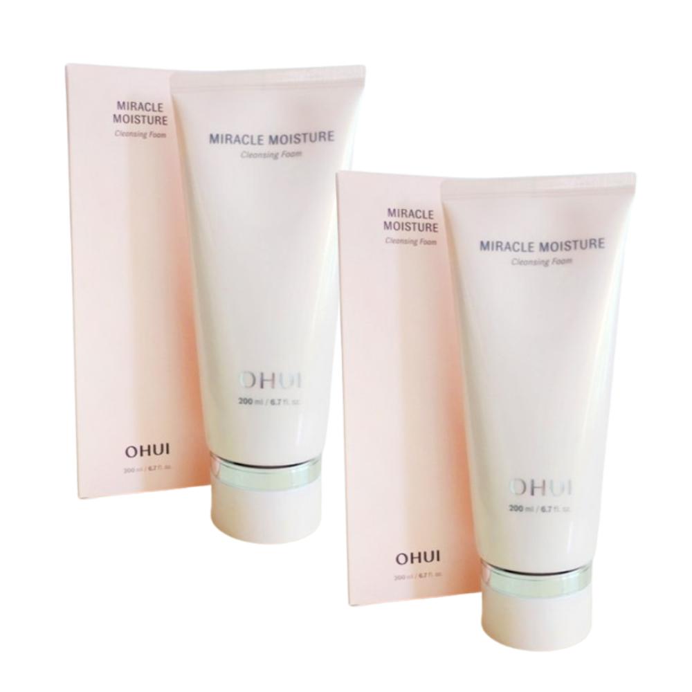 Ohui Miracle Moisture Reinigungsschaum 200ml – Sanfter feuchtigkeitsspendender Gesichtsreiniger für empfindliche Haut, weicher cremiger Schaum mit Pink Barrier Complex