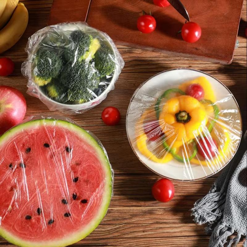 50-600 szt. Jednorazowa folia spożywcza Pokrowiec do przechowywania świeżości Plastikowa osłona do przechowywania żywności i owoców do domu, kuchni, na zewnątrz, kemping, Czepki prysznicowe