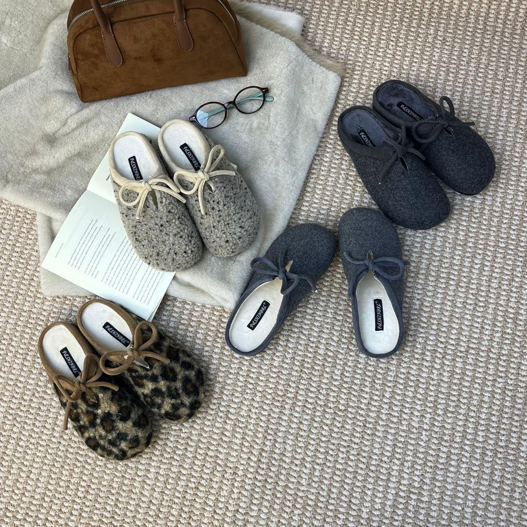 2025 Winter neue runde Zehenpartie mit Samt warme Baumwollschuhe vielseitige Mary Janes mit dicker Sohle Pendeln flauschige Damen Halbpantoletten