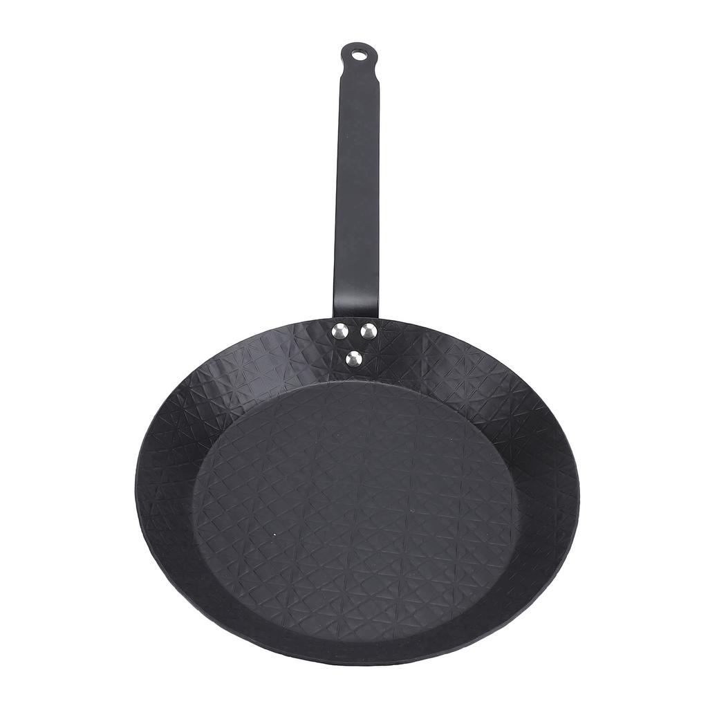 Carbon Steel Skillet Nonstick Frying Pan Smokeless Comfortable Grip Indoor Outdoor Cooking for Steak Egg Fish Vegetable