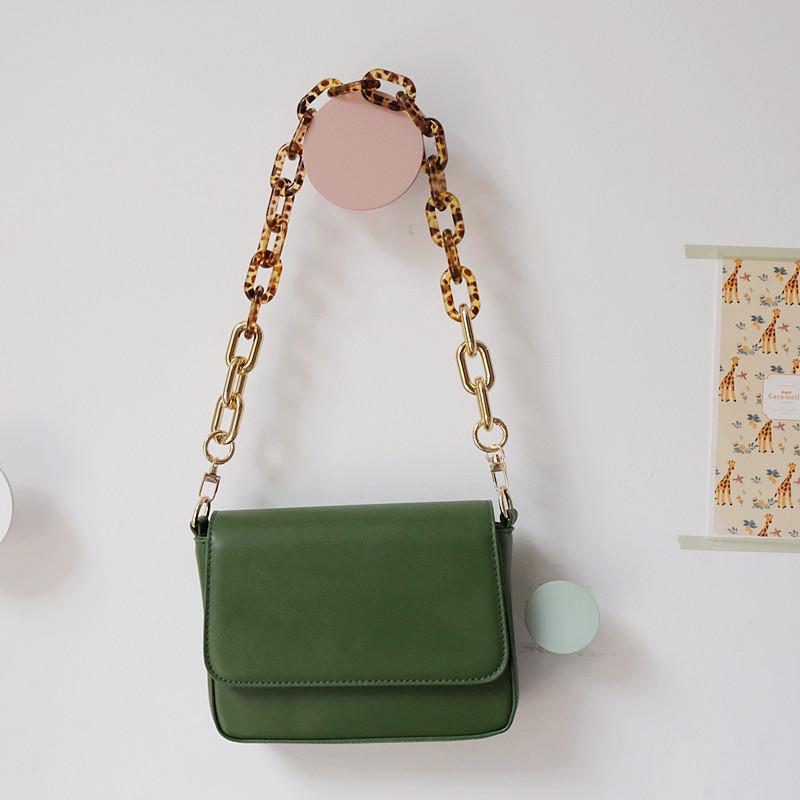 New Fashion Woman Bag Accessory Detachable Part Replacement Chain Leopard Gold Silver Acrylic Strap Women Shoulder Handle Chain