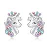 Emlimny Silver Stud Earrings for Hypoallergenic CZ Lovely Woman for Woman Birthday Party