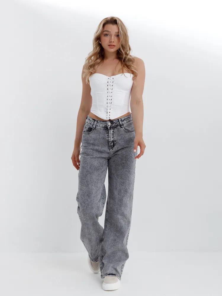 Women s Wide-Leg Jeans 2025 - New Style, Cross-Border Dropshipping 28 серый