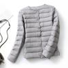 Women Puffer Jacket Down Parka Overcoat Ultralight Warm Portable Collarless O Neck Padded Spring Winter