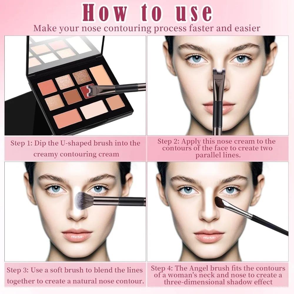 Professional 3/1Pcs Nose Contour Brushes 2 In 1 Makeup Brushes Set Dual Head Powder Blush Eyeshadow Contour Brush Beauty Tools