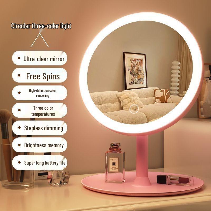 Tabletop LED Makeup Mirror: High-Definition, Compact Mirror for Dressing Table