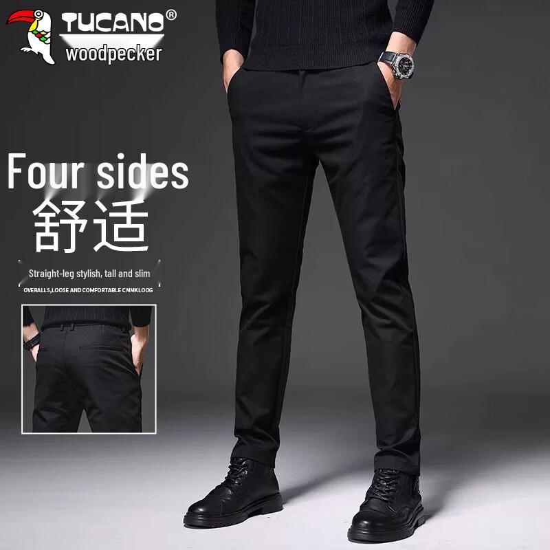 

Tucano Men s Four-Way Stretch Straight-Leg Business Casual Trousers 38