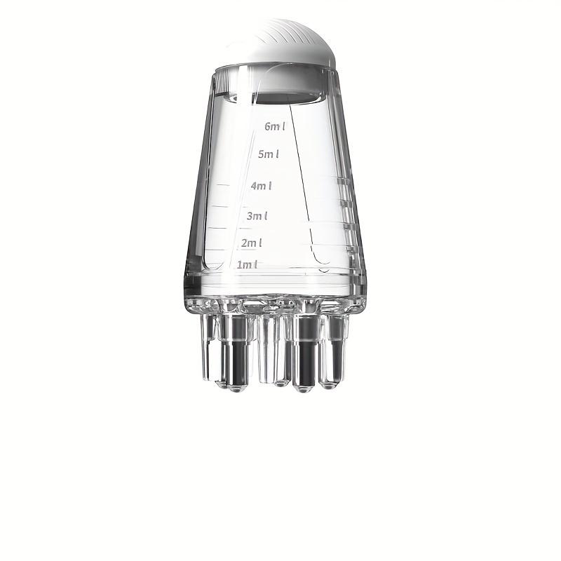 1pc Portable Handheld Scalp Serum Rollerball Massage Comb,Stainless Steel Bristle, ABS Plastic Handle, White & Light Grey, for Normal Hair Style