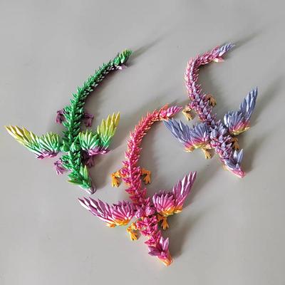 Dragon chinezesc de cristal imprimat 3D: Jucărie model Dragon Zburător articulat