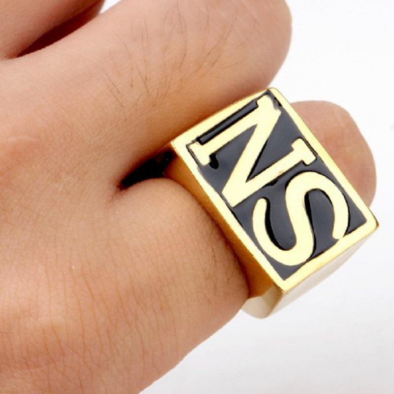2Pcs/set Punk Stainless Steel Silver Gold Sons Of Anarchy Ring Men's
