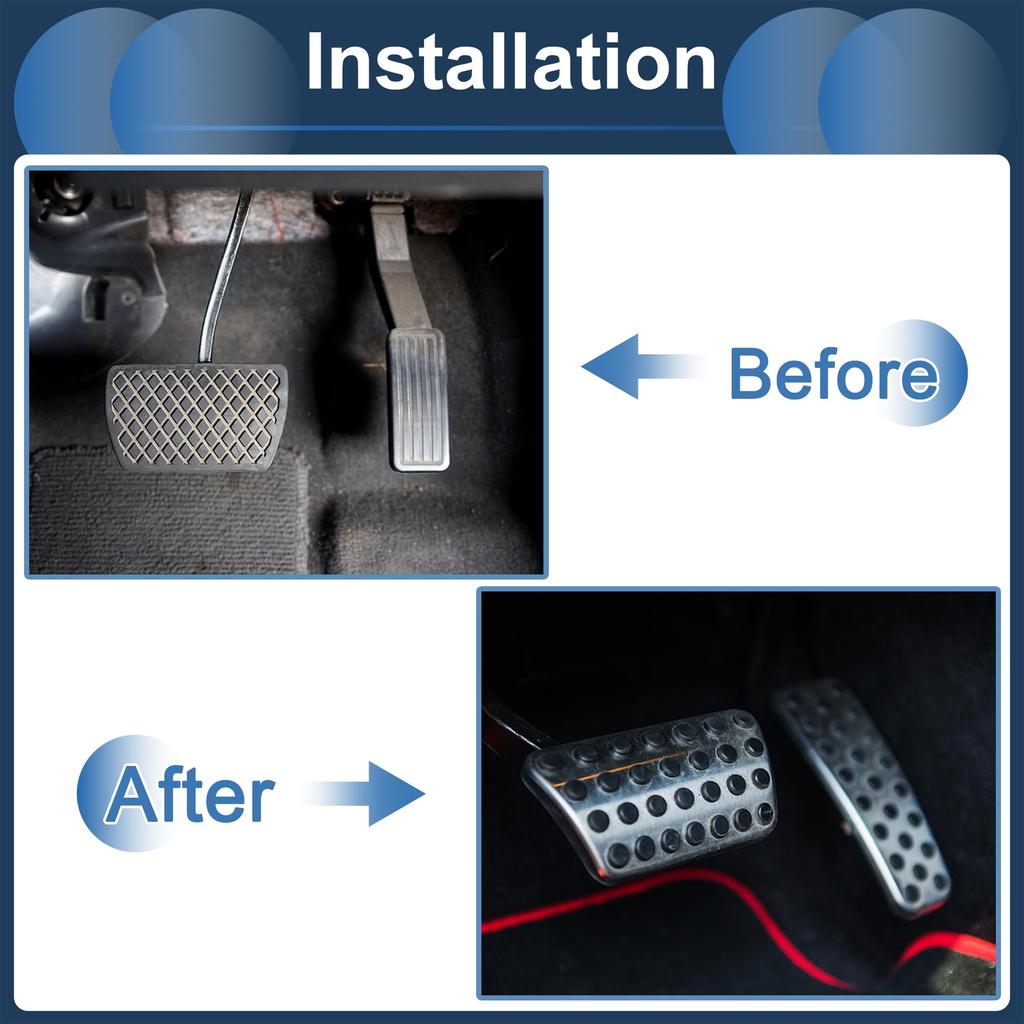 ABSOPRO 1 Set Auto Footrest Pedal Pedal Pads for Volkswagen Beetle Stainless Steel Silver Tone Covers/Footrest 2012-2019,