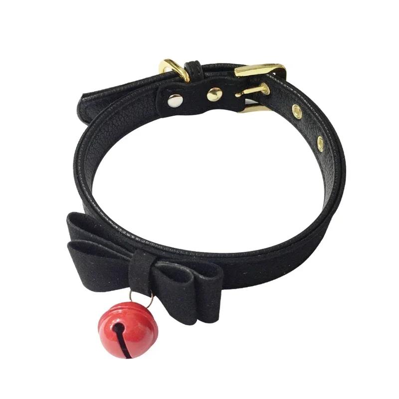 Lolita Schleifenhalsband, Eine Halskette mit Glöckchen, Lustiges Halsband, Choker-Halskette, Leinenhalsband Dunkle Gothic Halskette Kette, Cosplay-Requisiten
