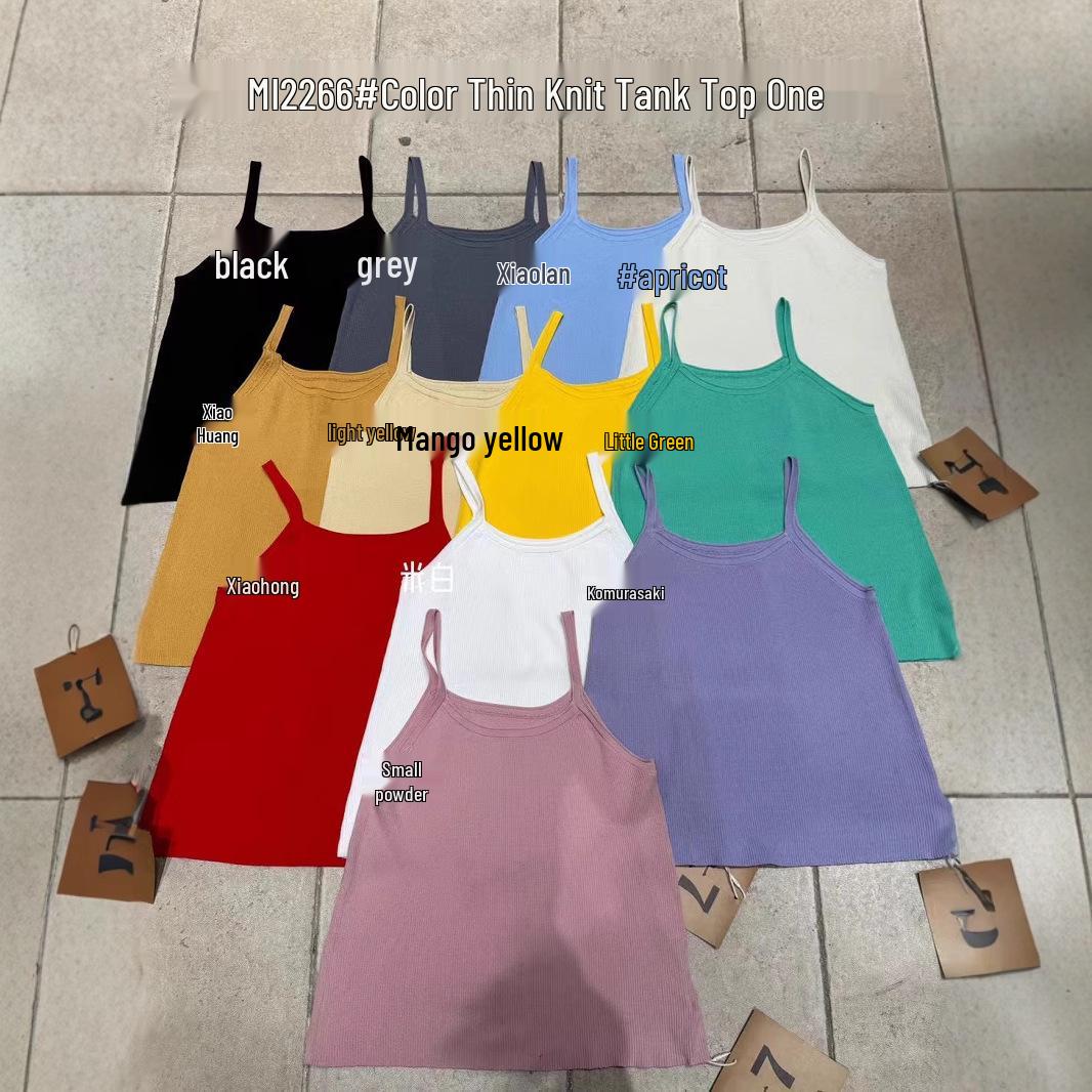 

Women s Plus Size Korean Style Knitted Tank Top - Large 7 Spring/Summer Casual Loose Fit Small Green