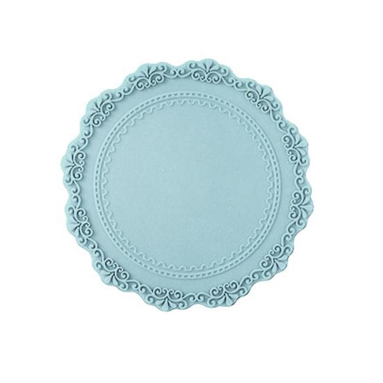 4 Zoll Silikon-Tischset für Esstisch, Vintage geprägtes dekoratives rundes Tischset, Hitzebeständige wasserdichte Küchen-Geschirrmatte
