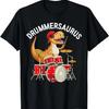 Drummersaurus Dinosaur Musician T Rex Playing Drum Drummer T-Shirt