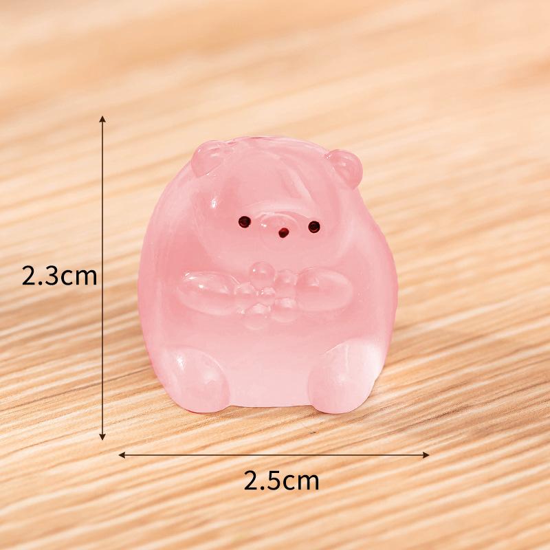 Micro Landscape Decoration Cartoon Cute Luminous Bear Doll Hand Doll House Decoration Desktop Car Resin Decoration
