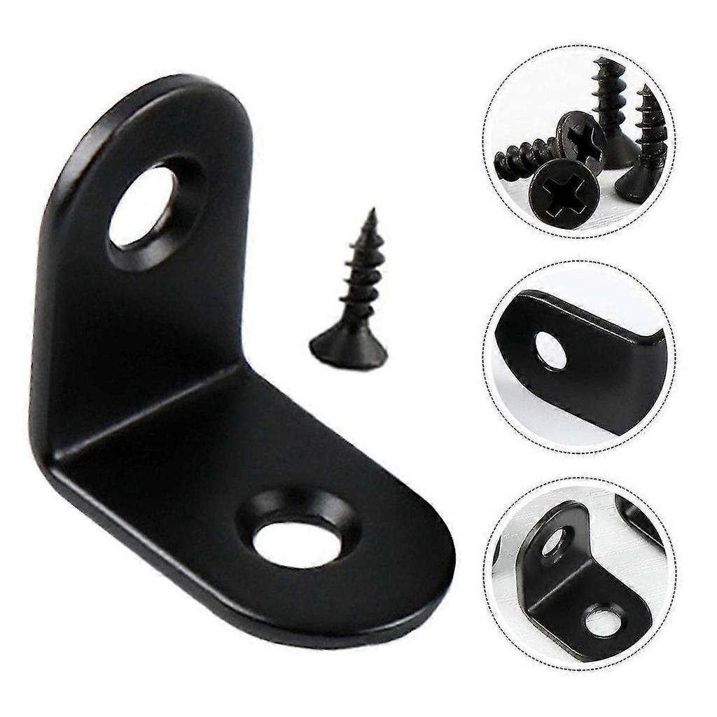 Stainless Steel L Brackets for Shelves Black Corner Brackets 20Pcs Set