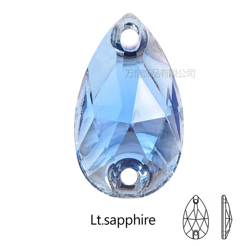 Resin Water Drop Flat Bottom Hand Sewn Drill, Silver Plated Bottom Double Hole Hand Sewn Flat Buckle Diy Clothing Luggage Accessories