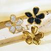 Exquisite Women's Large Flower Open Design Stainless Steel Ring for Formal Wear