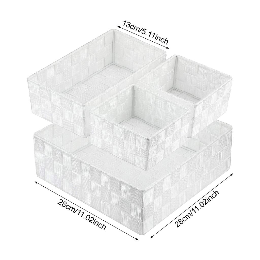 Aufbewahrungskörbe Handweberei Multifunktionale Aufbewahrungsbox Platzsparend Polypropylenband-Box Desktop Büro Aufbewahrungsboxen
