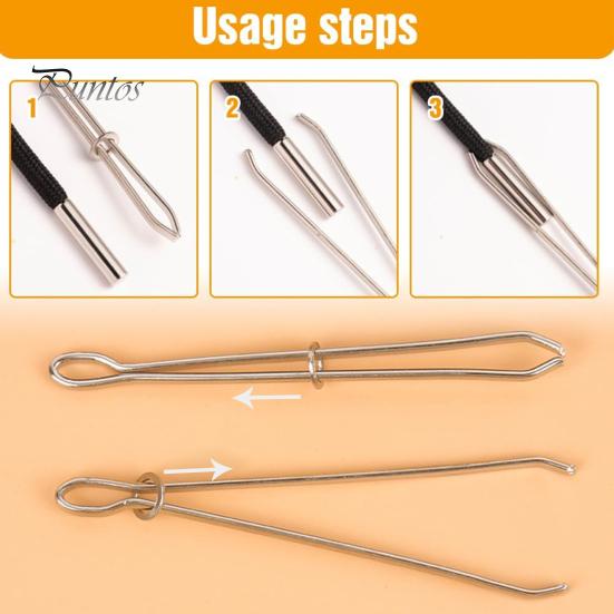 6 Pezzi Clip Infila Cordino Acciaio Inossidabile Strumento Infila Coulisse con Pinzetta Clip Infila Cordino Fai da Te per Coulisse di Felpe Pantaloni Pantaloncini