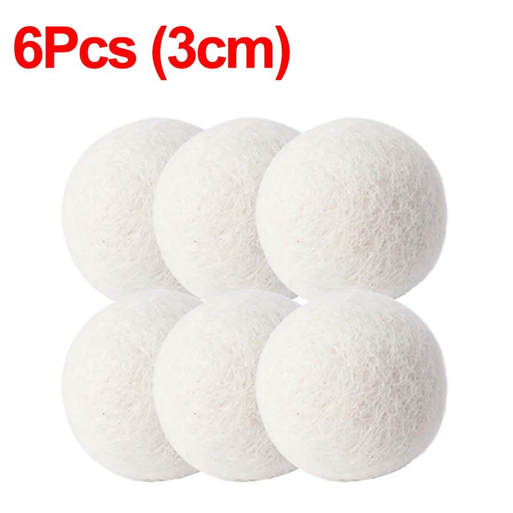 1/3/6Pcs Reusable Wool Dryer Balls Clothes Softener Laundry Fleece Dryer Ball Kit Home Clothes Dryer Washing Machine 3/4/5/6/7cm