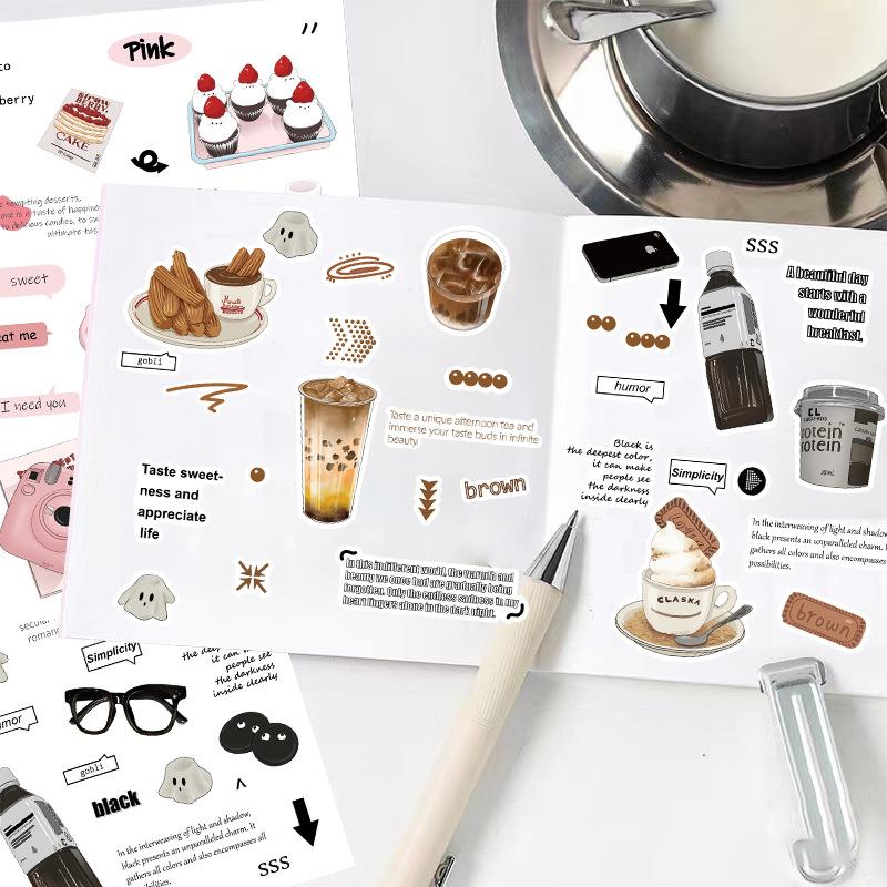 8 Cartoon Hand Account Weekend Convenience Store Stickers Waterproof Diary Hand Account Stickers Gu Card Stickers DIY Decoration Stickers