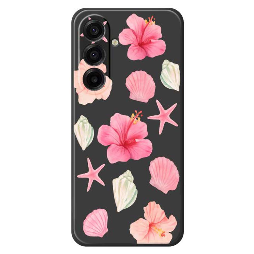 For Samsung Galaxy A17 5G Case Peach Blossoms Shells Pattern Printing Straight Edge TPU Phone Back Cover