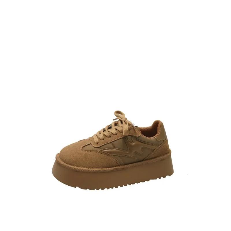 Vintage Thick Bottom Women's Shoes Women's Petite  Autumn Winter Trendy Height Increasing Casual Fashion Zapatillas De Mujer