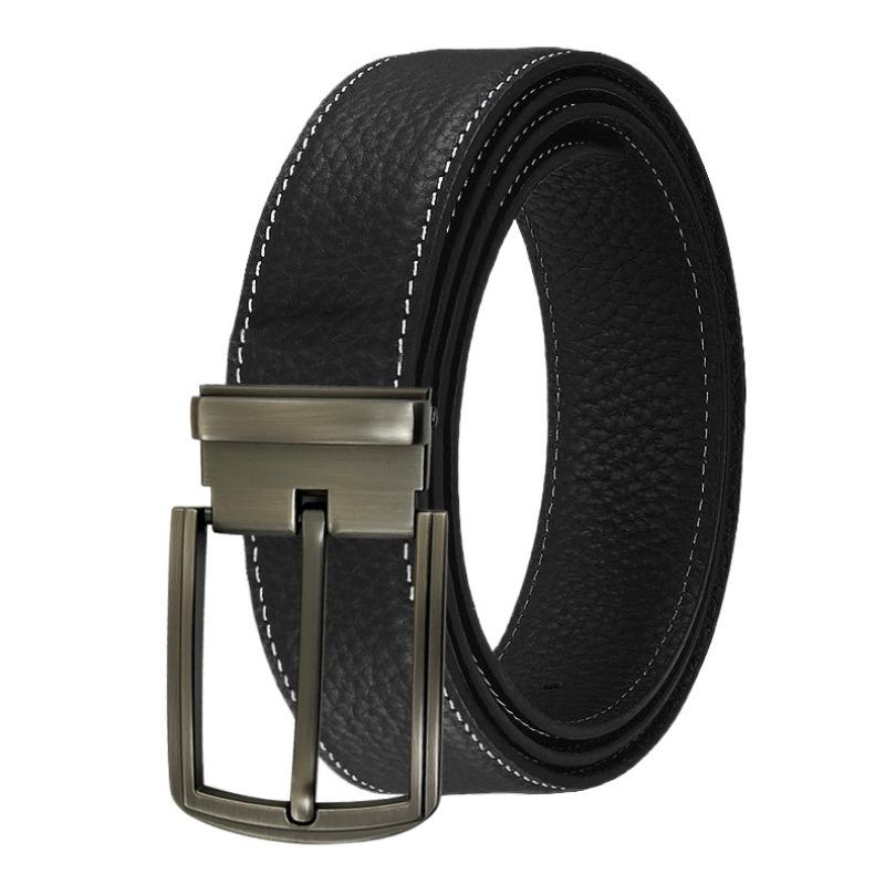 elt first layer lychee pattern pure cowhide belt high-end leisure business versatile pin buckle belt