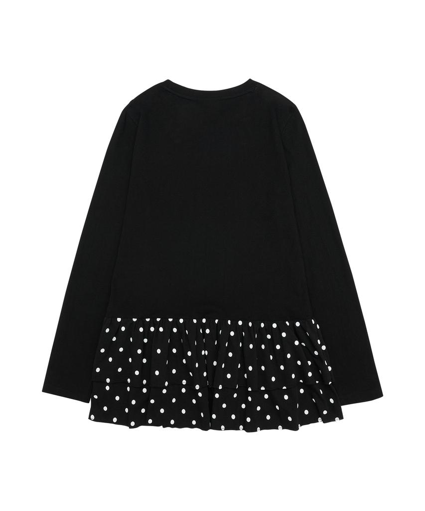 AMES-WORLDWIDE Frill Layered Longsleeve Tee Black