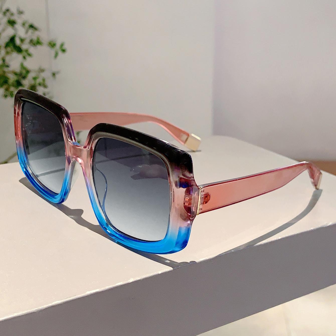 

Большие квадратные солнцезащитные очки Женские Модные Винтажные Разноцветные Уличные Солнцезащитные очки Модный Бренд Стильные Очки для Отпуска