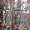 Talos Home Textile Blumen bestickte luxuriöse 3D-Fenstervorhänge aus Stoff, transparenter Tüll-Vorhang