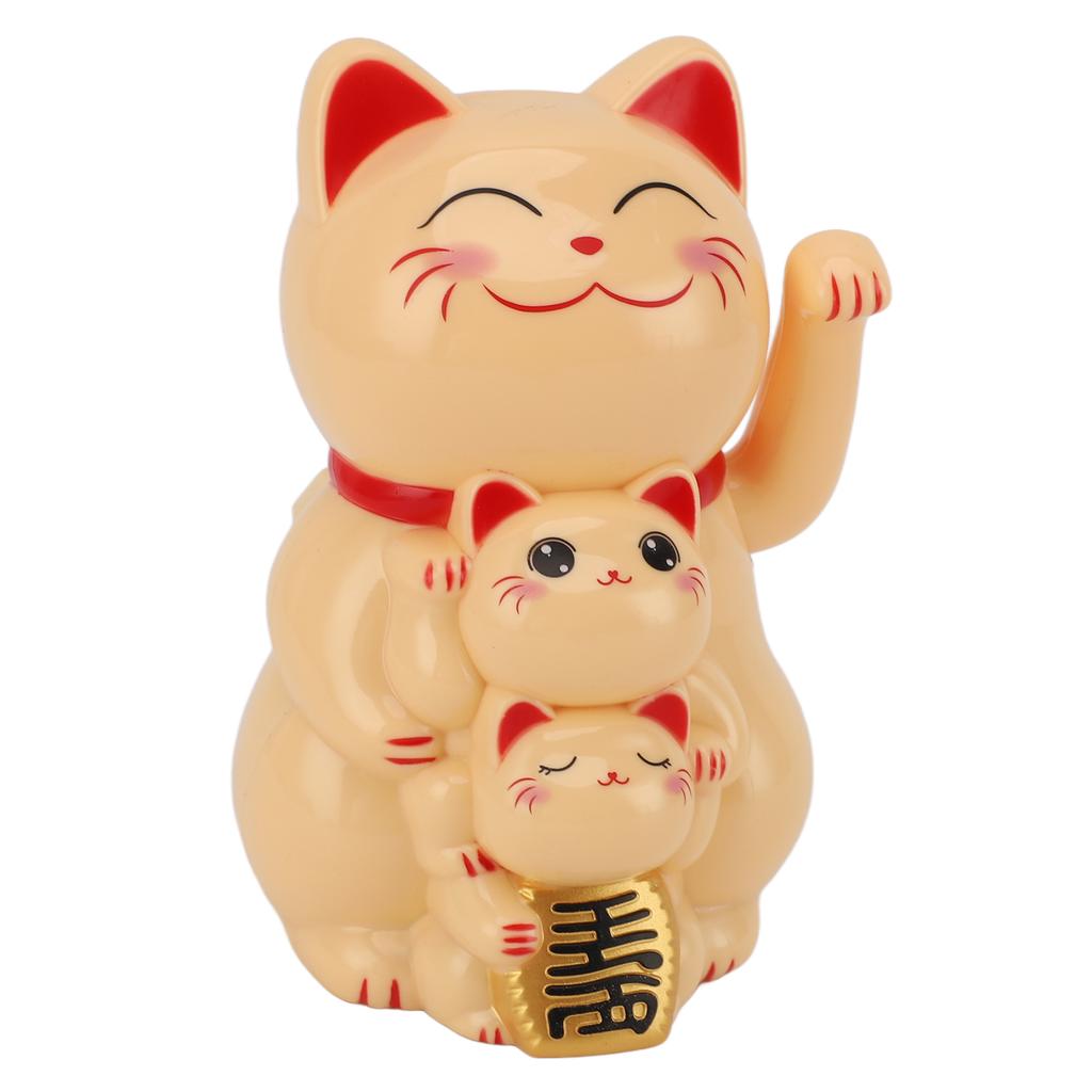 4,5 Zoll Solarbetriebene Lächelnde Katze Ornament Automatisch Winkende Hand Glückskatze Ornament für Auto Schreibtisch