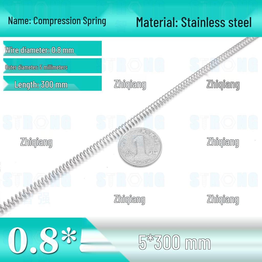 304 Stainless Steel Compression Spring – 300mm Long, High Elasticity, Shock Absorption, Customizable