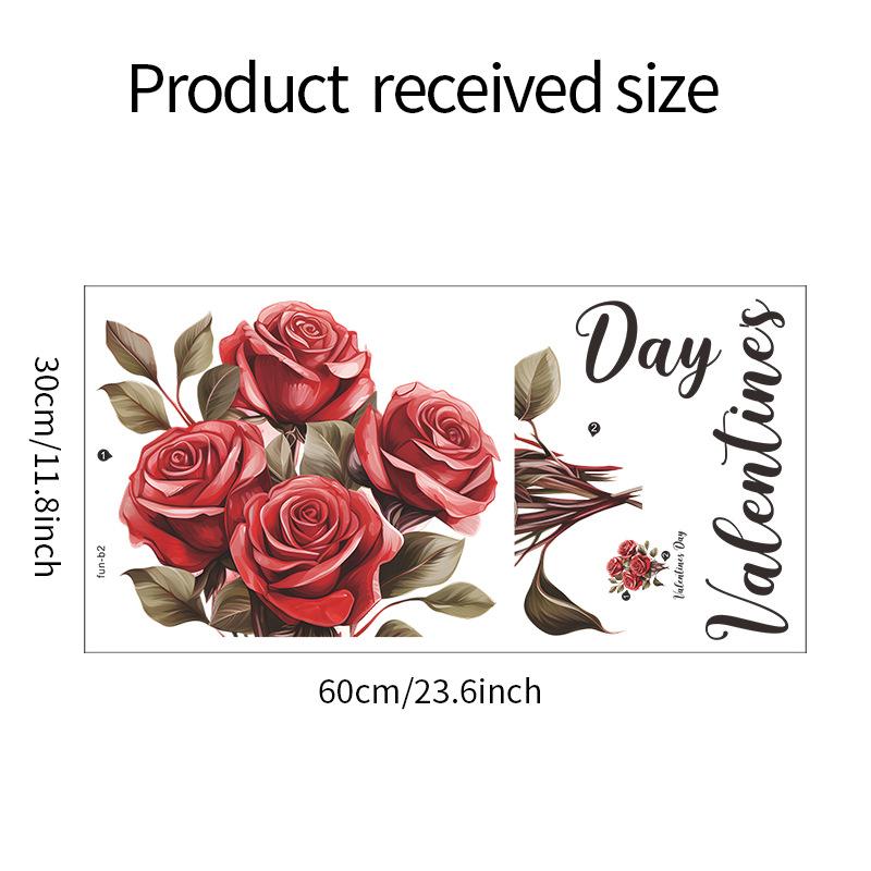

День святого Валентина Романтическая роза Спальня Гостиная Фон Украшение Наклейка На Стену 30*60CM/fun-b2
