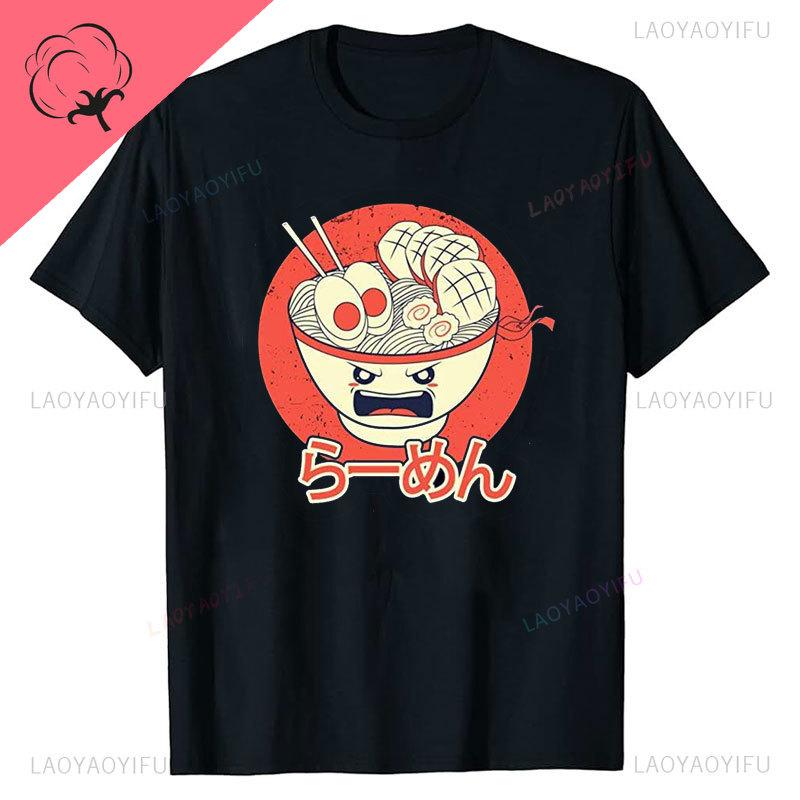 Kawaii Japan RaUnisex Cat Print Tshirt Animated Cat Love Round Cut Cotton Tshirt Harajuku Unisex Unisex Summer Streetwear O-neck Tops Unisex