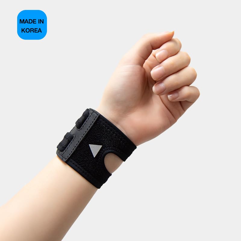 GRIPIT Double Line Air Wrist Guard | TFCC compliant, ultra-thin 1mm, 6 colors available, unisex (Black (Burakku))