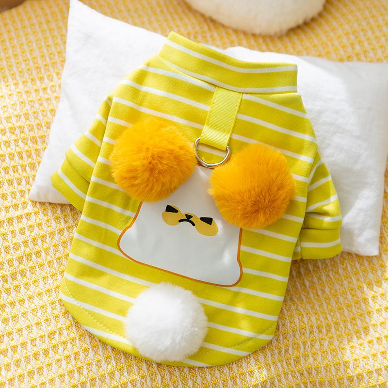 Pet Clothes Autumn and Winter Warm Dog Clothes Cute Bear Traction Sweater Fleece Puppy Cat Clothing