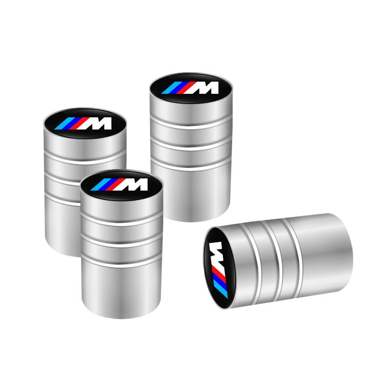 

4Pcs Metal Bolt-in Wheel Tire Valve Caps Car Emblem Dust Accessories For BMW M E46 E90 E60 Car decorative ornam Auto Accessories