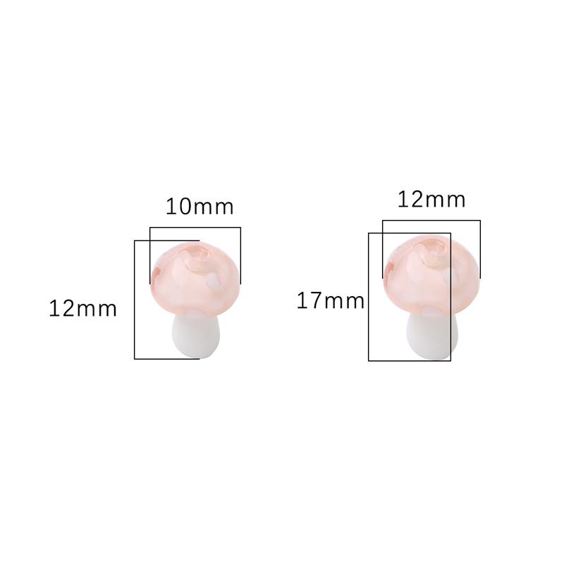 5-25Pcs Glazed Mushroom Glass Beads For DIY Jewelry Making Necklace Bracelet Earrings Craft Accessories
