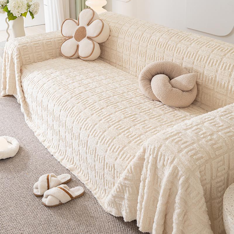 Winter High-Grade Plush Sofa Cover Towel Heat Preservation and Warm All-Inclusive Universal Sofa Towel Simple Modern Cushion